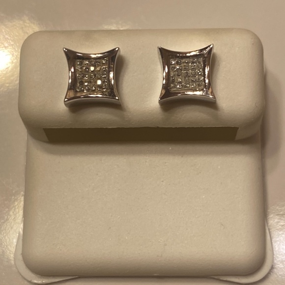 14k White Gold Pave Diamond Baguette Stud Earrings Avianne Trax NYC Mr Flawless - Picture 8 of 10